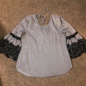 Black and white striped top